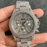 Replica Watch JVS Factory Iced out Daytona Rolex Watch 904L Stainless Steel 7750 Movement